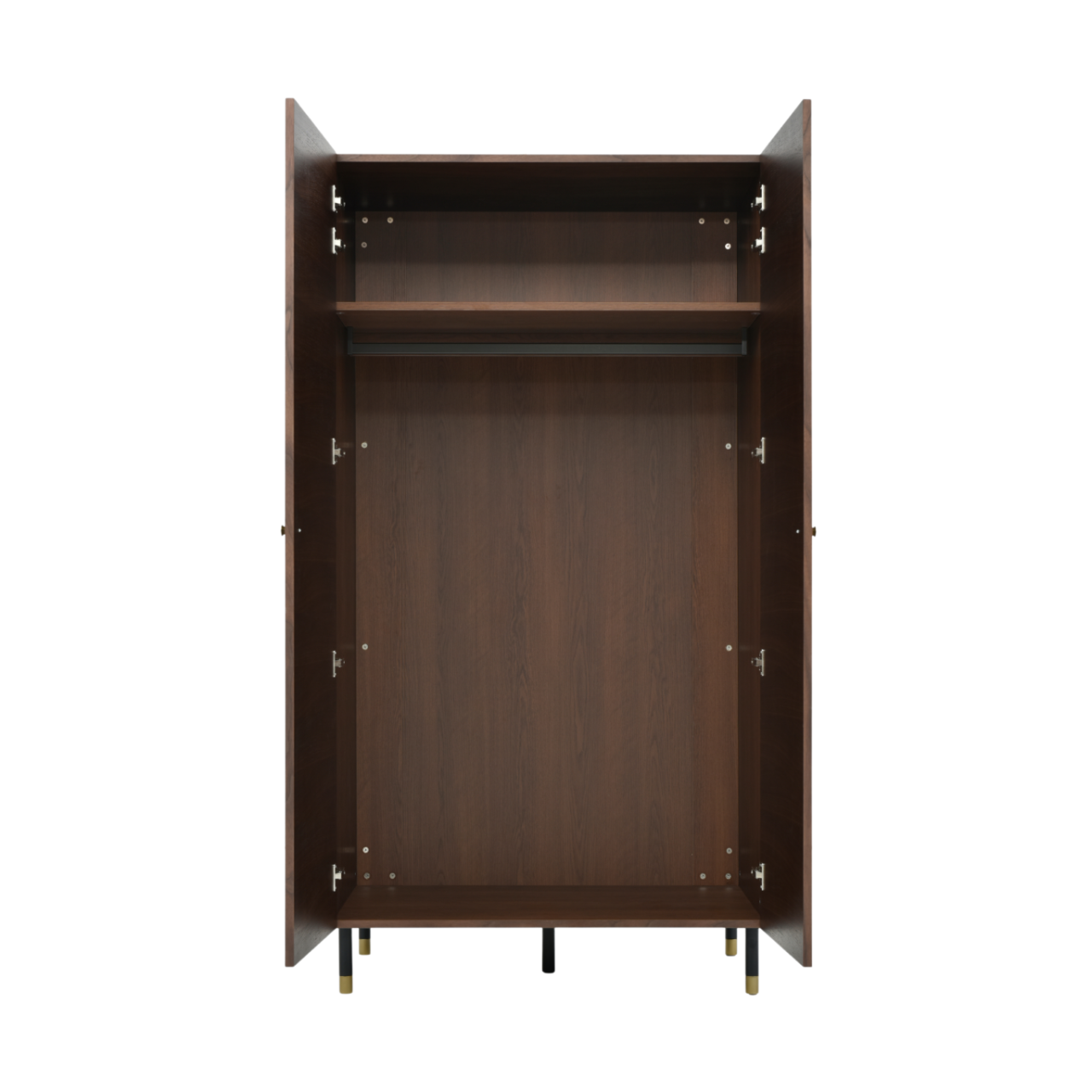 Willow Walnut Brown Wood Double Wardrobe